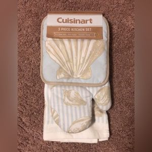 Cuisinart 3 Piece Kitchen Set Ocean Theme NWT - oven mitt, pot holder, towel